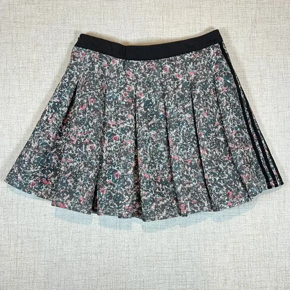 ADIDAS Primegreen Skirt Sz L Flouncy Floral Midi Skirt Multicolor Athleisure Y2k - Picture 3 of 11